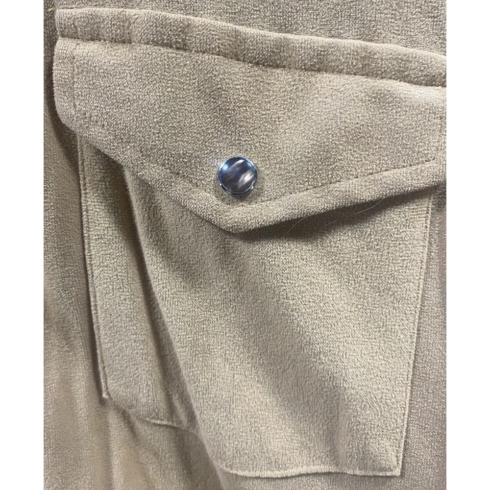 Vintage Monti Suede By‎ Monticello Western Shirt Light Brown Sz Medium